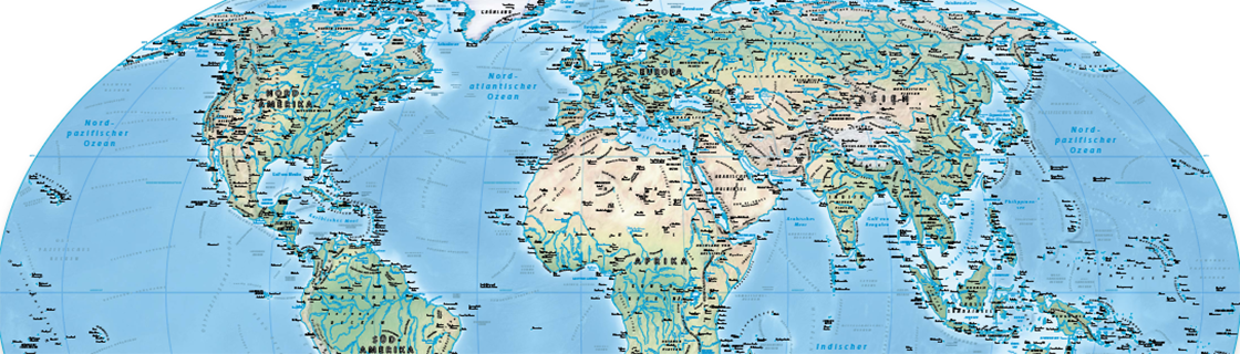 Weltkarte in Equal-earth Projektion